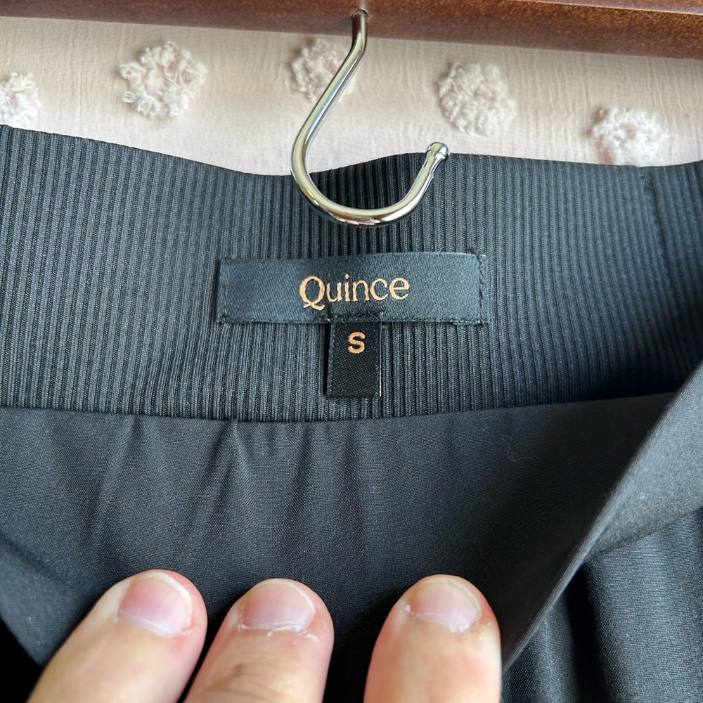 Quince Women’s Straight Leg Pull On Ribbed Detail Pants Sz S Black - Picture 5 of 7